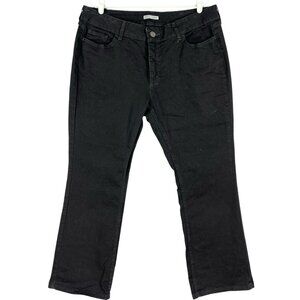 Riders by Lee Women's Stretch Black Denim Jeans Size 18P Boot Cut‎ Mid Rise